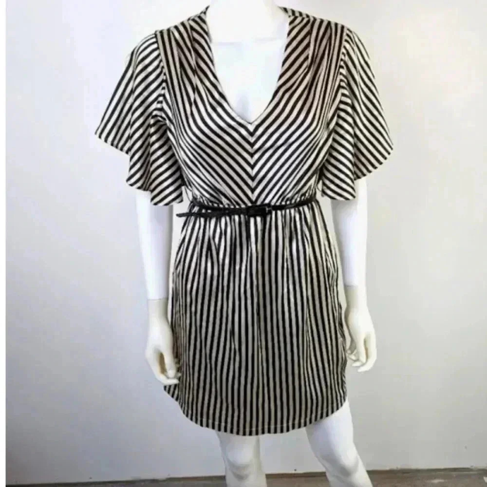 Judith March Striped Silky Dress